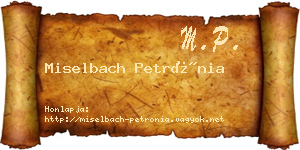 Miselbach Petrónia névjegykártya
